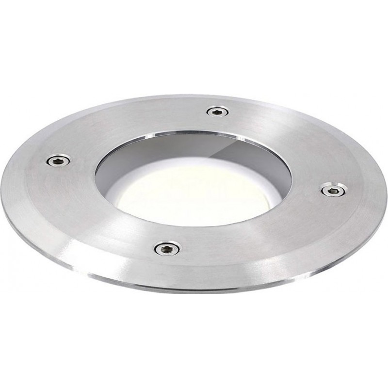 13,95 € Free Shipping | Luminous beacon Round Shape Ø 11 cm. Recessed floor spotlight. Resistant to corrosion, salt and chlorine Terrace and garden. 316 stainless steel. Stainless steel Color