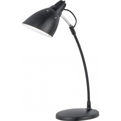 Lámpara de escritorio Eglo Top Desk 60W Forma Cónica 47×31 cm. Oficina y zona de trabajo. Estilo moderno y diseño. Acero y Plástico. Color negro