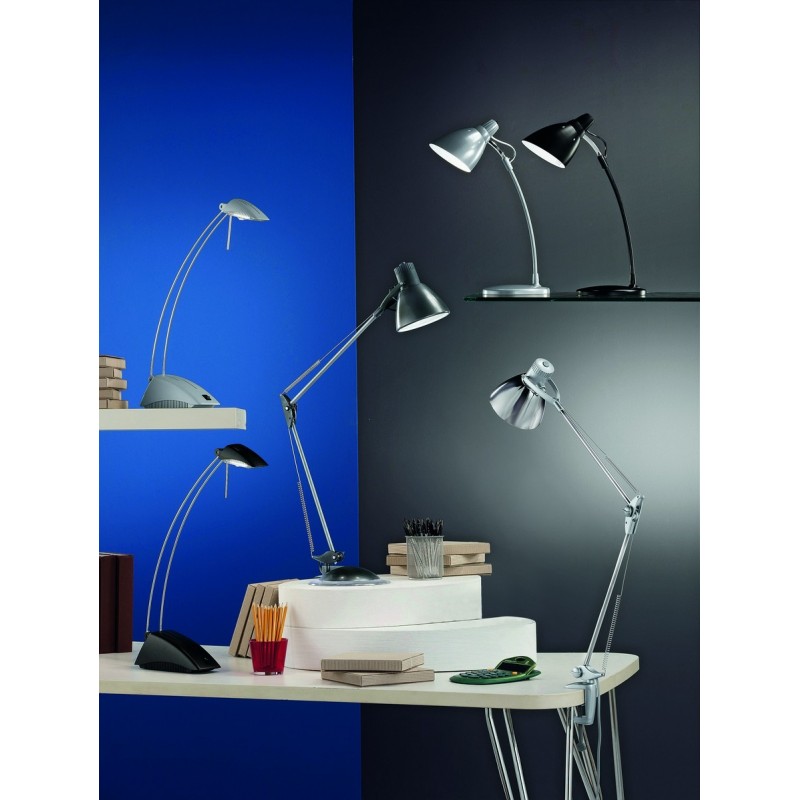 Desk lamp Eglo Top Desk 60W Conical Shape 47×31 cm. Office and work zone. Modern and design Style. Steel and plastic. Black Color