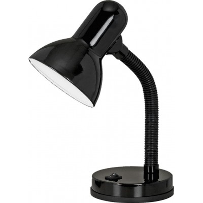 12,95 € Free Shipping | Desk lamp Eglo Basic 40W Conical Shape 30 cm. Office and work zone. Modern and design Style. Steel and plastic. Black Color
