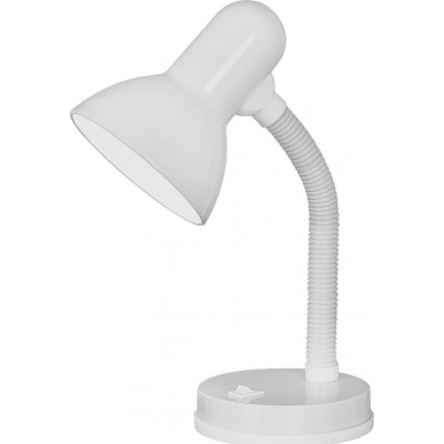 Lámpara de escritorio Eglo Basic 40W Forma Cónica 30 cm. Oficina y zona de trabajo. Estilo moderno y diseño. Acero y Plástico. Color blanco