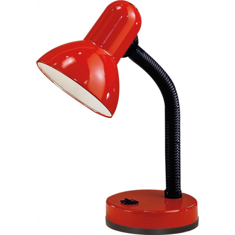 14,95 € Free Shipping | Desk lamp Eglo Basic 40W Conical Shape 30 cm. Office and work zone. Modern and design Style. Steel and plastic. Red Color
