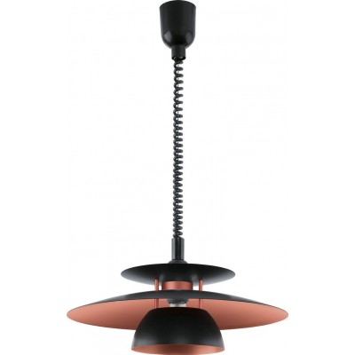 Hanging lamp Eglo Brenda 60W Conical Shape Ø 43 cm. Living room and dining room. Modern and design Style. Steel and plastic. Copper, golden and black Color