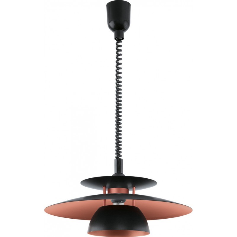 111,95 € Free Shipping | Hanging lamp Eglo Brenda 60W Conical Shape Ø 43 cm. Living room and dining room. Modern and design Style. Steel and plastic. Copper, golden and black Color