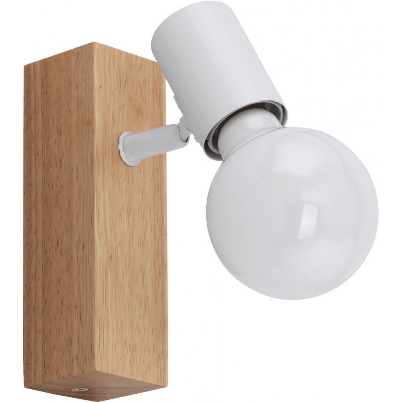 22,95 € Free Shipping | Indoor wall light Eglo France Townshend 3 10W Extended Shape 17×5 cm. Living room, dining room and bedroom. Modern Style. Steel and Wood. White and brown Color