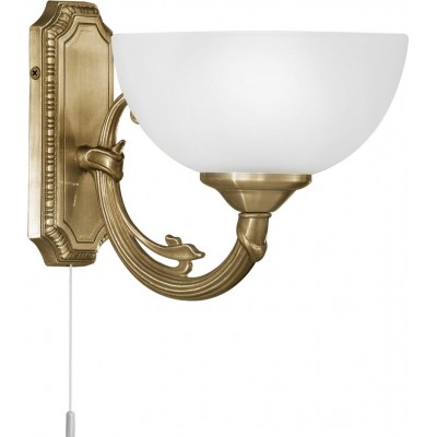 Lampada da parete per interni Eglo Savoy 40W Forma Sferica 18×16 cm. Soggiorno e atrio. Stile classico. Metallo, Bicchiere e Vetro satinato. Colore bianca, marrone e ossido