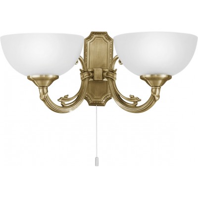 Настенный светильник для дома Eglo Savoy 80W Сферический Форма 41×16 cm. Гостинная и лобби. Классический Стиль. Металл, Стекло и Сатиновое стекло. Белый, коричневый и окись Цвет