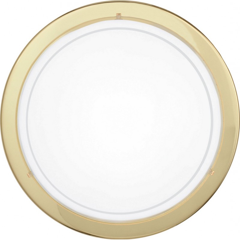 19,95 € 免费送货 | 室内顶灯 Eglo Planet 1 60W 圆形的 形状 Ø 29 cm. 厨房 和 浴室. 现代的 风格. 钢, 玻璃 和 上漆的玻璃. 白色的, 金的 和 黄铜 颜色