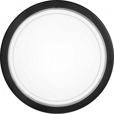 Plafón de interior Eglo Planet 1 60W Forma Redonda Ø 29 cm. Cocina y baño. Estilo moderno. Acero, Vidrio y Vidrio lacado. Color blanco y negro
