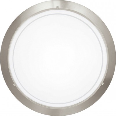 室内顶灯 Eglo Planet 1 60W 圆形的 形状 Ø 29 cm. 厨房 和 浴室. 现代的 风格. 钢, 玻璃 和 上漆的玻璃. 白色的, 镍 和 亚光镍 颜色