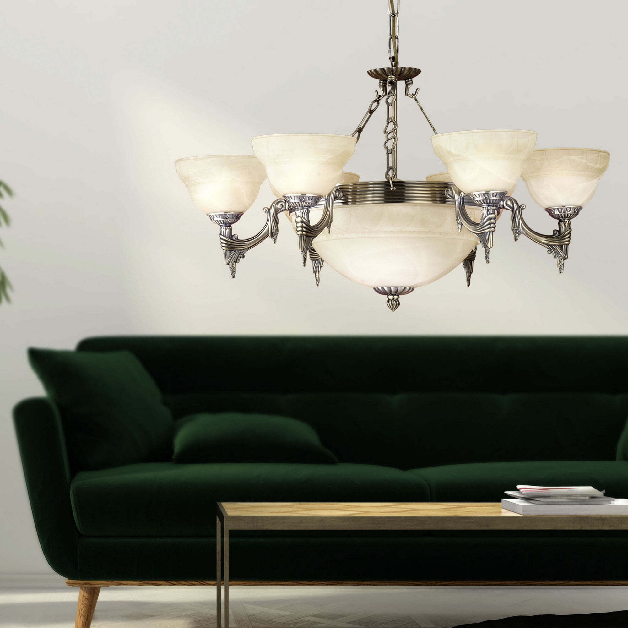 525,95 € Free Shipping | Chandelier Eglo Marbella 540W Ø 74 cm. Metal casting and glass. Champagne, brown and oxide Color