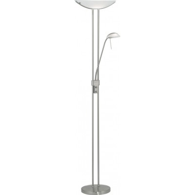 157,95 € Envoi gratuit | Lampadaire Eglo Baya 263W 180×44 cm. Acier, verre et verre satiné. Couleur blanc, nickel et nickel mat