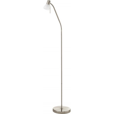Floor lamp Eglo Prince 1 25W Conical Shape 140 cm. Dining room, bedroom and office. Modern, sophisticated and design Style. Steel and glass. White, nickel and matt nickel Color