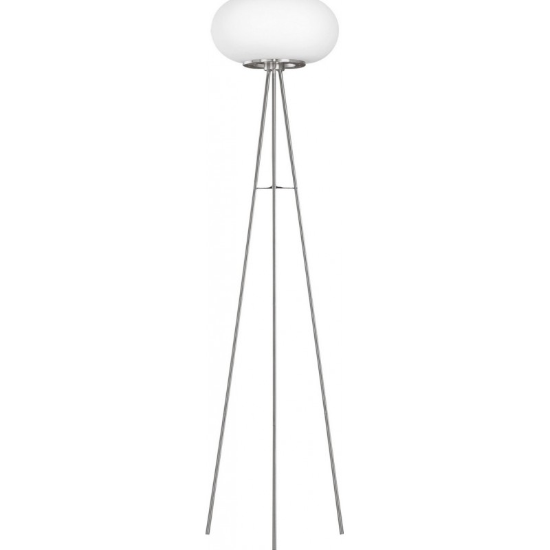 236,95 € Free Shipping | Floor lamp Eglo Optica 120W Cylindrical Shape Ø 35 cm. Dining room, bedroom and office. Modern, design and cool Style. Steel, Glass and Opal glass. White, nickel and matt nickel Color