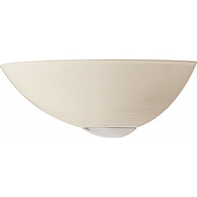 22,95 € Free Shipping | Indoor wall light Eglo Malva 60W 30×10 cm. Living room and bedroom. Modern Style. Steel and glass. Beige, white, nickel and matt nickel Color