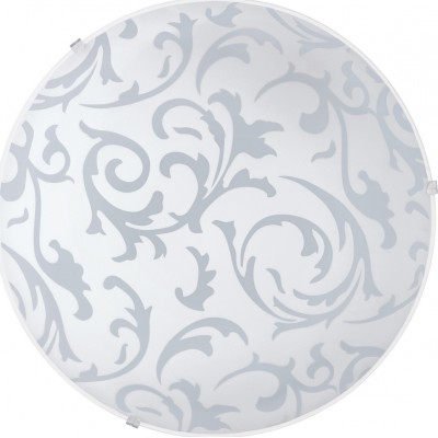 室内顶灯 Eglo Scalea 1 60W 球形 形状 Ø 31 cm. 客厅, 饭厅 和 卧室. 优质的 风格. 钢, 玻璃 和 缎面玻璃. 白色的 颜色