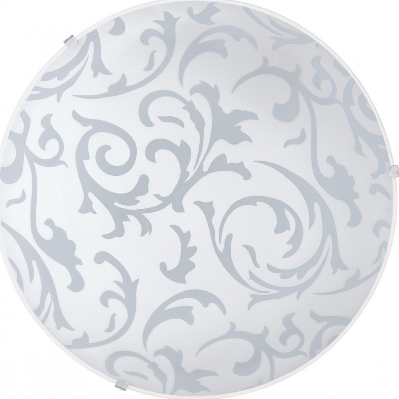 29,95 € 送料無料 | 屋内シーリングライト Eglo Scalea 1 60W 球状 形状 Ø 31 cm. リビングルーム, ダイニングルーム そして ベッドルーム. ビンテージ スタイル. 鋼, ガラス そして サテンガラス. 白い カラー