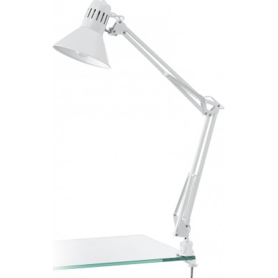 Lámpara de escritorio Eglo Firmo 40W Forma Cónica 73 cm. Oficina y zona de trabajo. Estilo moderno y diseño. Acero y Plástico. Color blanco y blanco brillante