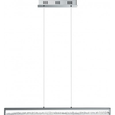 Lâmpada pendurada Eglo Cardito 36W 3000K Luz quente. Forma Alongada 110×100 cm. Sala de estar e sala de jantar. Estilo moderno, projeto e frio. Aço, Alumínio e Cristal. Cor cromado e prata