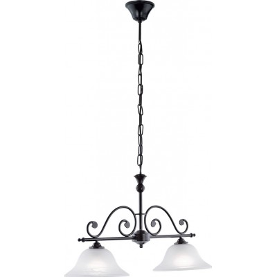 吊灯 Eglo Murcia 120W 锥 形状 110×68 cm. 客厅 和 饭厅. 经典的 风格. 钢 和 玻璃. 白色的 和 黑色的 颜色