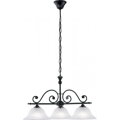 吊灯 Eglo Murcia 180W 锥 形状 Ø 63 cm. 客厅 和 饭厅. 经典的 风格. 钢 和 玻璃. 白色的 和 黑色的 颜色