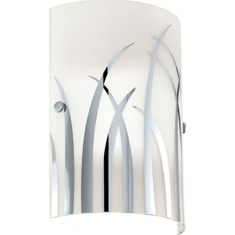 43,95 € Free Shipping | Indoor wall light Eglo Rivato 42W Cylindrical Shape 25×18 cm. Living room and bedroom. Sophisticated Style. Steel, glass and lacquered glass. White, plated chrome and silver Color