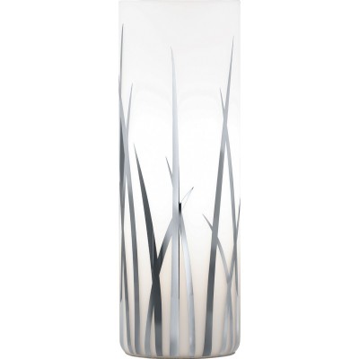 Lámpara de sobremesa Eglo Rivato 60W Forma Cilíndrica Ø 9 cm. Dormitorio, oficina y zona de trabajo. Estilo moderno, sofisticado y diseño. Vidrio y Vidrio lacado. Color blanco, cromado y plata