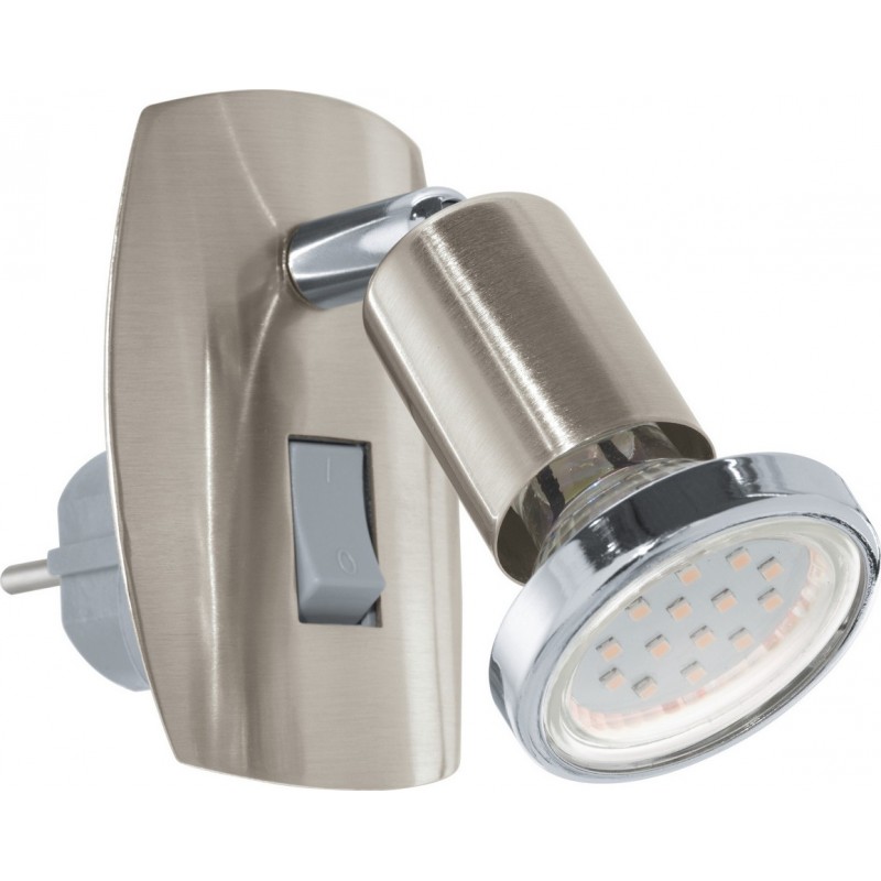 29,95 € Kostenloser Versand | Nachtlicht Eglo Mini 4 3W 3000K Warmes Licht. 10×7 cm. Steckerlampe Stahl. Überzogenes chrom, nickel, matt nickel und silber Farbe