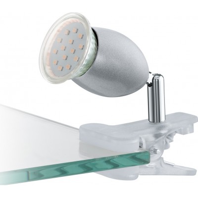 Lampe technique Eglo Banny 1 3W 13 cm. Lampe à pince Acier et plastique. Couleur chromé et argent