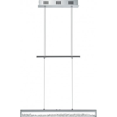 389,95 € Free Shipping | Hanging lamp Eglo Cardito 1 24W 2700K Very warm light. Extended Shape 110×70 cm. Living room and dining room. Modern, design and cool Style. Steel, aluminum and crystal. Plated chrome and silver Color