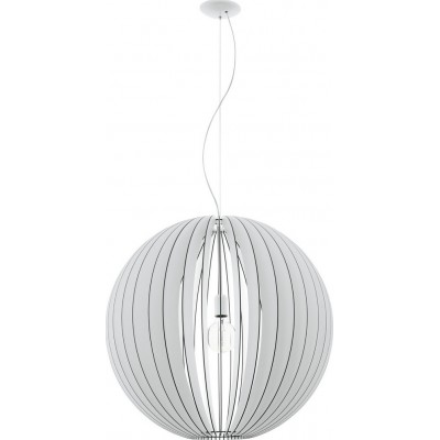 吊灯 Eglo Cossano 60W 球形 形状 Ø 70 cm. 客厅 和 饭厅. 复古的 和 优质的 风格. 钢 和 木头. 白色的 颜色