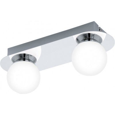 Ceiling lamp Eglo Mosiano 6.5W 3000K Warm light. Extended Shape 30×11 cm. Living room, dining room and bedroom. Steel, Stainless steel and Glass. White, plated chrome and silver Color