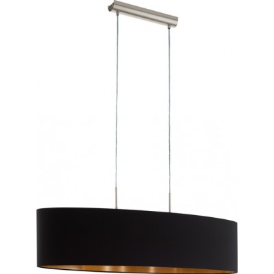吊灯 Eglo Pasteri 120W 拉长的 形状 110×100 cm. 客厅, 厨房 和 饭厅. 现代的, 复杂的 和 设计 风格. 钢 和 纺织品. 铜, 金的, 黑色的, 镍 和 亚光镍 颜色