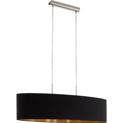 Lampada a sospensione Eglo Pasteri 120W 110×100 cm. Acciaio e tessile. Colore rame, d'oro, nero, nichel e nichel opaco