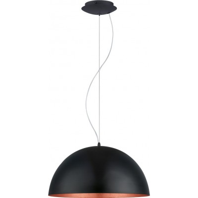 176,95 € Envio grátis | Lâmpada pendurada Eglo Gaetano 1 60W Ø 53 cm. Aço. Cor cobre, dourado e preto