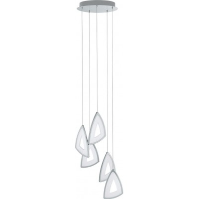 239,95 € Free Shipping | Hanging lamp Eglo Amonde 30W 3000K Warm light. Ø 32 cm. Aluminum and plastic. Plated chrome, silver and satin Color