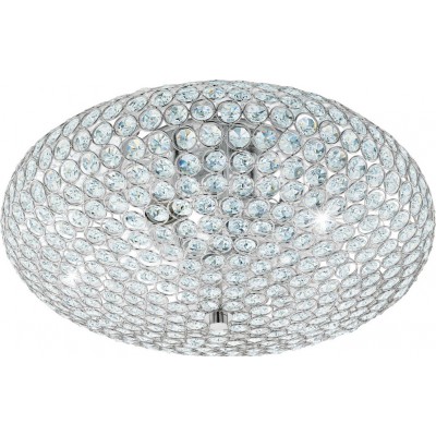 164,95 € Free Shipping | Indoor ceiling light Eglo Clemente 180W Spherical Shape Ø 45 cm. Living room and dining room. Vintage Style. Steel and crystal. Plated chrome and silver Color
