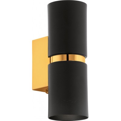 Indoor spotlight Eglo Passa 6.5W Cylindrical Shape 17×6 cm. Living room, bedroom and lobby. Sophisticated Style. Steel. Golden and black Color
