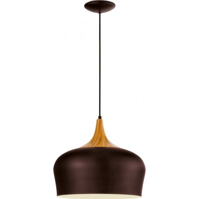 Подвесной светильник Eglo Obregon 60W Коническая Форма Ø 35 cm. Гостинная и столовая. Ретро и винтаж Стиль. Стали. Кремовый цвет, коричневый и светло-коричневый Цвет
