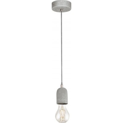 29,95 € Free Shipping | Hanging lamp Eglo Silvares 60W Spherical Shape Ø 11 cm. Living room and dining room. Retro and vintage Style. Steel and concrete. Gray Color