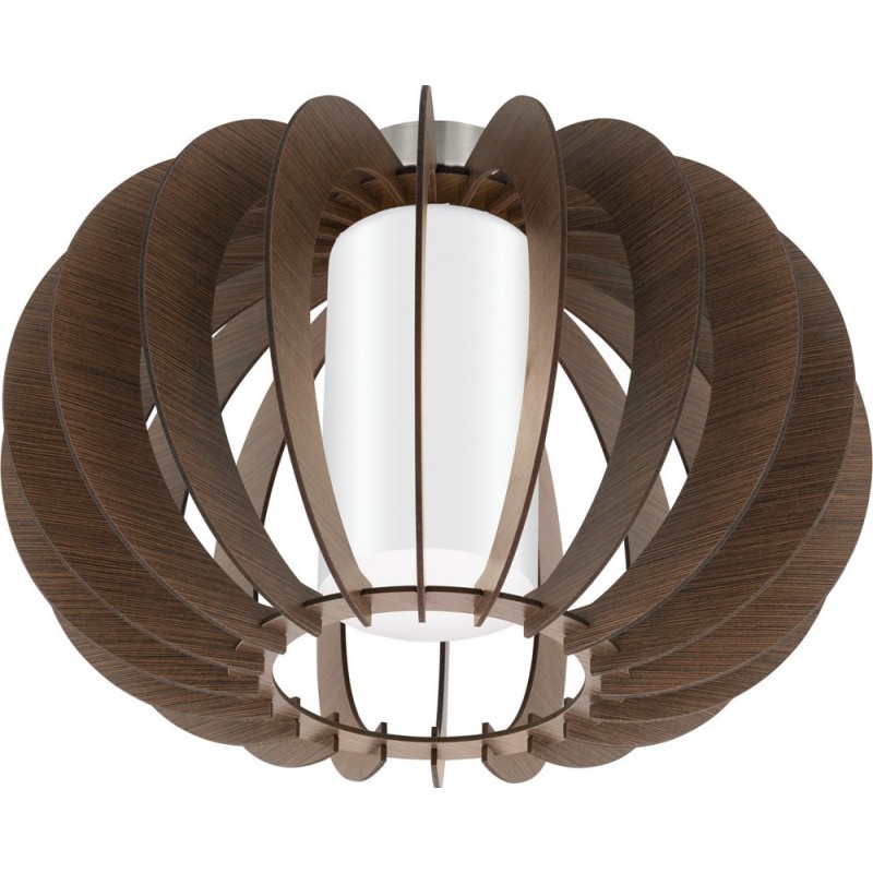 42,95 € Free Shipping | Indoor ceiling light Eglo Stellato 3 60W Spherical Shape Ø 40 cm. Living room and dining room. Design Style. Steel, wood and glass. White, brown, nickel and matt nickel Color