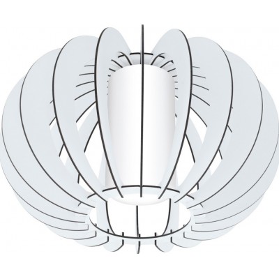 Lámpara de techo Eglo Stellato 2 60W Forma Esférica Ø 40 cm. Salón y comedor. Estilo diseño. Acero, Madera y Vidrio. Color blanco