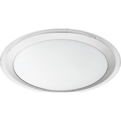 53,95 € Kostenloser Versand | Innendeckenleuchte Eglo Competa 1 23W 3000K Warmes Licht. Sphärisch Gestalten Ø 43 cm. Wohnzimmer und küche. Modern Stil. Stahl und Plastik. Weiß und silber Farbe