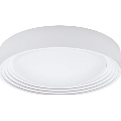 39,95 € Free Shipping | Indoor ceiling light Eglo Ontaneda 1 11W 3000K Warm light. Round Shape Ø 32 cm. Kitchen and bathroom. Modern Style. Plastic. White Color