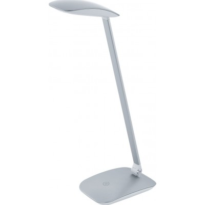 57,95 € Free Shipping | Desk lamp Eglo Cajero 4.5W 4000K Neutral light. Cubic Shape 50×15 cm. Office and work zone. Modern, sophisticated and design Style. Plastic. Silver Color
