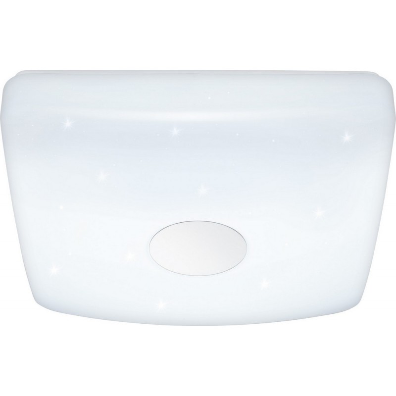 85,95 € Free Shipping | Indoor ceiling light Eglo Voltago 2 20W 2700K Very warm light. Cubic Shape 38×38 cm. Kitchen and bathroom. Modern Style. Steel and Plastic. White Color