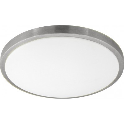 64,95 € Free Shipping | Indoor ceiling light Eglo Competa 1 24W 3000K Warm light. Round Shape Ø 43 cm. Kitchen and bathroom. Modern Style. Steel and Plastic. White, nickel and matt nickel Color