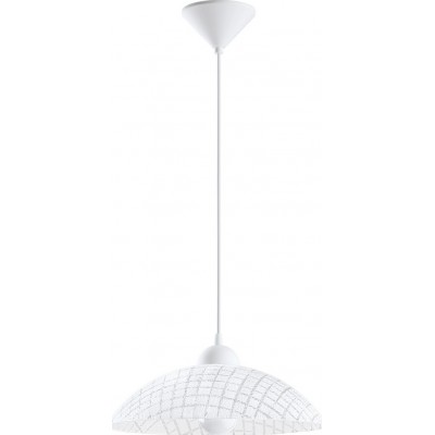 Lampe à suspension Eglo Vetro 60W Façonner Conique Ø 35 cm. Salle, cuisine et salle à manger. Style moderne, conception et frais. Plastique et Verre. Couleur blanc