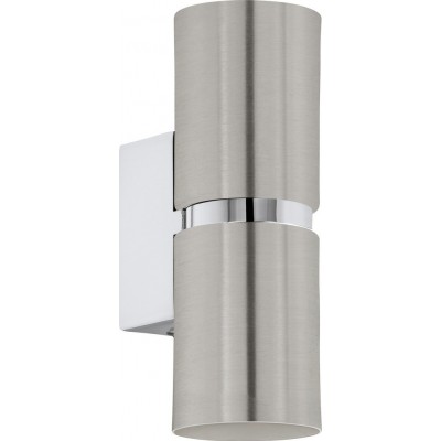 51,95 € Free Shipping | Indoor wall light Eglo Passa 6.5W Cylindrical Shape 17×6 cm. Bedroom, office and work zone. Sophisticated and design Style. Steel. Plated chrome, nickel, matt nickel and silver Color