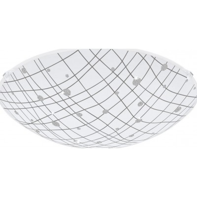 35,95 € Free Shipping | Indoor ceiling light Eglo Vereda 11W 3000K Warm light. Spherical Shape Ø 31 cm. Living room and bedroom. Design Style. Steel and glass. White and Color
